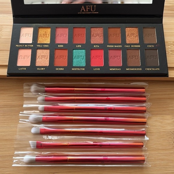 Brand New BH Cosmetics 8-Piece Eye Brush Set & AFU Eyeshadow Palette Pigmented - Picture 2 of 14
